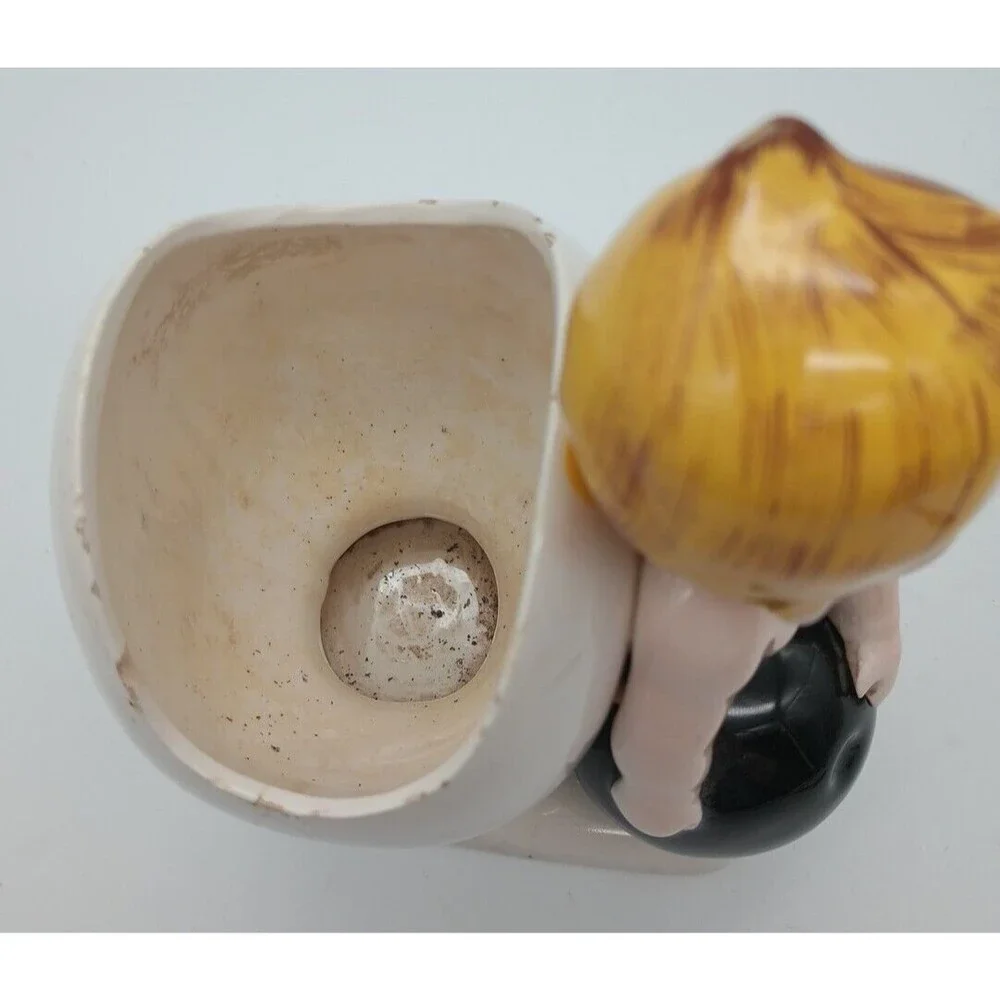 Vtg Planter Bowling Baby Blue Eyed Blonde Round Ball